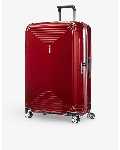 Samsonite Spinner Hard Case 4 Wheel Polypropylene Cabin Suitcase - Red