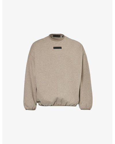 Fear Of God Essentials Brand-patch Cotton-blend Sweatshirt - Natural