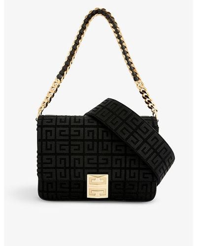 Givenchy 4g Medium Leather And Woven Cross-body Bag - Black