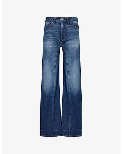 Victoria Beckham Bianca Straight-leg High-rise Denim Jeans - Blue