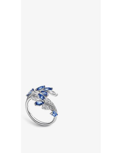 Tiffany & Co. Tiffany Victoria® Vine , 1.47ct Sapphire And 0.82ct Diamond Bypass Ring - White