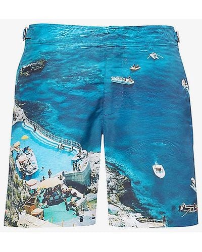 Orlebar Brown Bulldog Graphic-print Swim Shorts - Blue