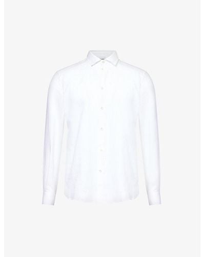 Zimmerli of Switzerland Spread-collar Relaxed-fit Linen And Cotton-blend Shirt Xx - White