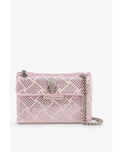Kurt Geiger Kensington Mini Crystal-embellished Woven Cross-body Bag - Pink