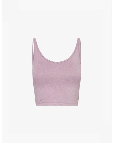 Vuori Halo Performance Scoop-neck Cropped Stretch-recycled Polyester Top - Pink