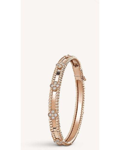 Van Cleef & Arpels Perlée Sweet Clovers 18ct Rose-gold And 0.68ct Brilliant-cut Diamond Bracelet - Natural