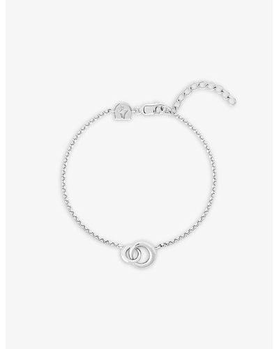 Astrid & Miyu Dome Rhodium-plated Recycled Sterling- Link Bracelet - White