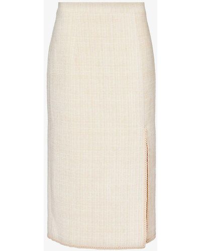 Huishan Zhang Alida Slim-fit Woven Midi Skirt - White