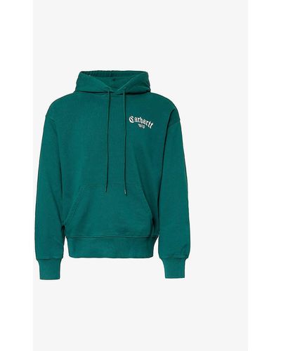 Carhartt Onyx Script Brand-embroidered Cotton-jersey Hoody X - Green