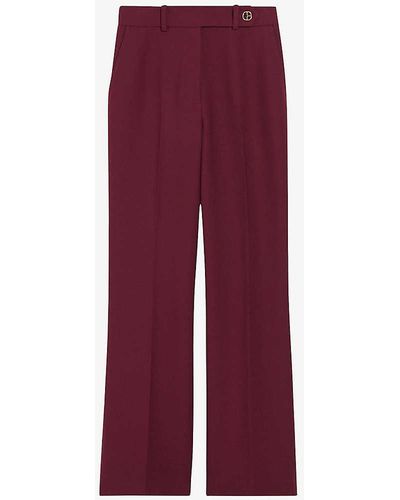 Claudie Pierlot Pixia Mid-rise Straight-leg Stretch-woven Trousers - Red