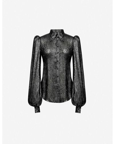 The Vampire's Wife The Lady Krishna Metallic Wool-blend Lamé Shirt - Black