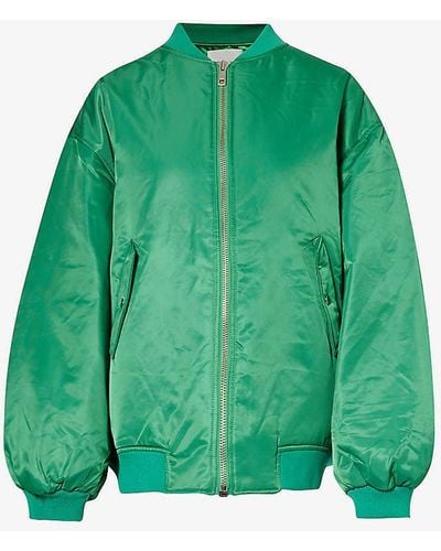 Frankie Shop Astra Baseball-collar Shell Jacket - Green