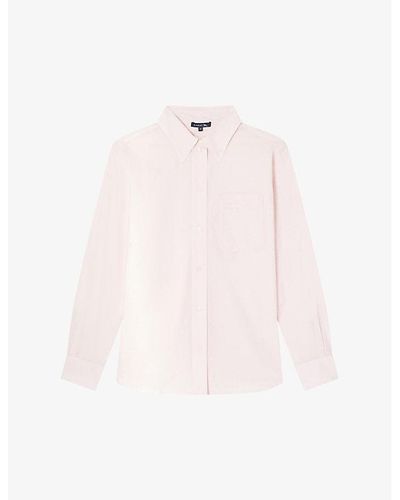 Soeur Alphee Long-sleeve Button-up Cotton-blend Shirt - Pink