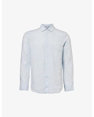 Orlebar Brown Giles Long-sleeve Regular-fit Linen Shirt X - Blue