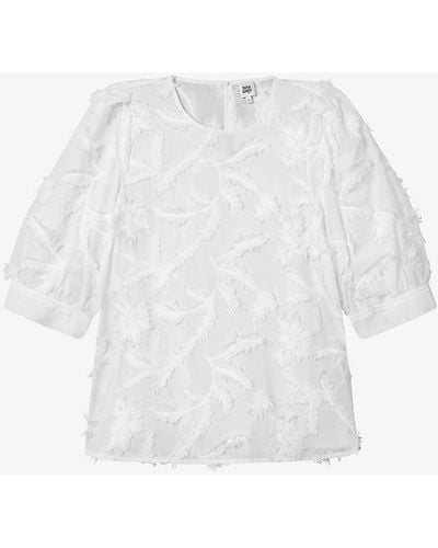 Twist & Tango Marla Contrast-embroidered Organic-cotton Blouse - White