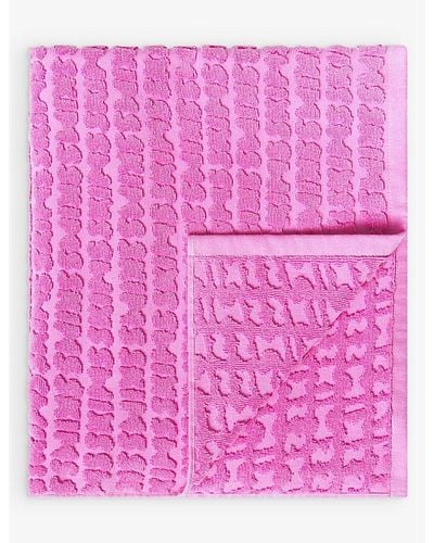 Skims Signature Swim Logo Cotton-terry Beach Towel 165cm X 101cm - Purple