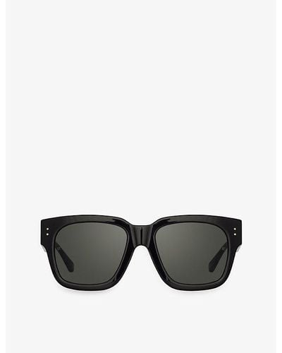Linda Farrow Amber Square-frame Acetate Sunglasses - Black