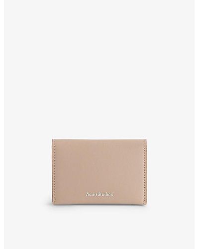 Acne Studios Foil-branded Six-slot Leather Card Holder - Natural