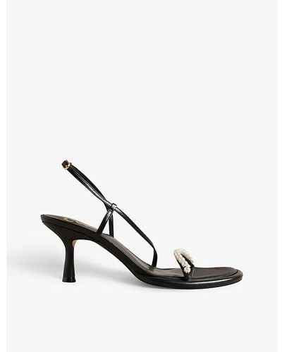 KITTY SANDALS 70 IN BLACK LEATHER