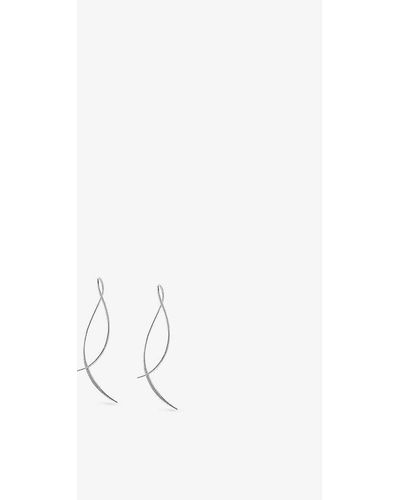 The Alkemistry Wave 18ct -gold Threader Earrings - White