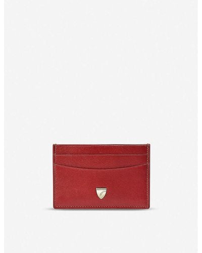 Aspinal of London Logo-embellished Leather Card Holder - Red