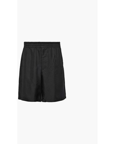 Prada Brand-print Drawstring-waist Silk Shorts Xx - Black
