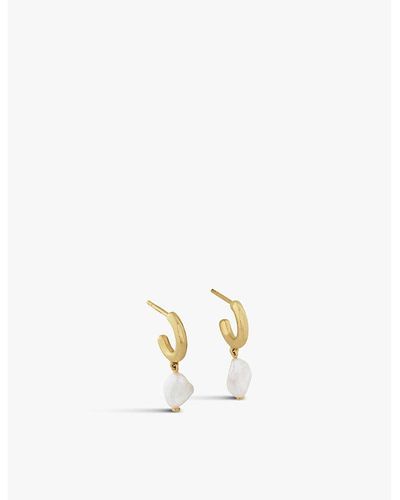Monica Vinader Keshi 18ct Yellow Gold-plated Vermeil Sterling Silver And Pearl Hoop Earrings - White