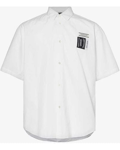 Undercover Chaos Brand-patch Cotton-poplin Shirt - White