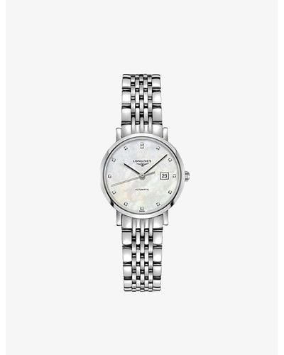 Longines L4.309.4.87.6 Elegant Diamond, Mother-of-pearl And Stainless Steel Watch - Metallic