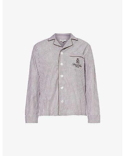 Sporty & Rich Striped Logo-embroidered Cotton Shirt - Multicolor
