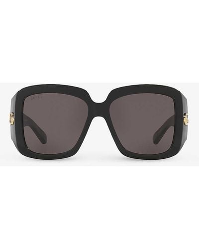 Gucci Gc002115 gg1402s Square-frame Acetate Sunglasses - Grey