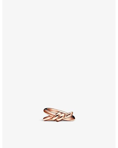 Tiffany & Co. Tiffany Knot Double Row 18ct Rose-gold Ring - White