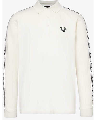 True Religion Damask Brand-logo Cotton Polo Shirt - White