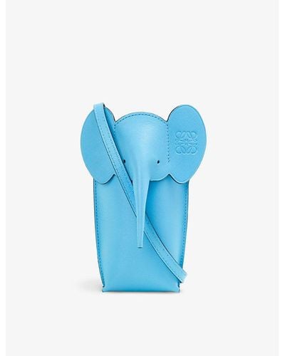 Loewe Elephant Leather Cross-body Bag - Blue