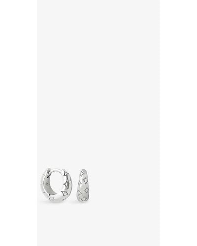 Astrid & Miyu Cosmic Star Recycled Sterling- Hoop Earrings - White