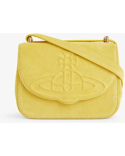 Vivienne Westwood Linda Suede Crossbody Bag - Yellow