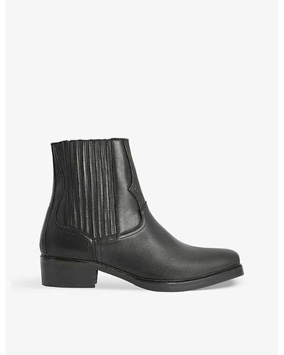 AllSaints Lasgo Pointed-toe Leather Ankle Boots - Black