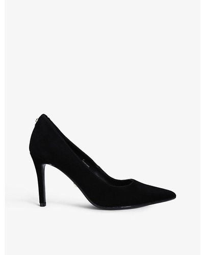 Carvela Kurt Geiger Classique Pointed-toe Suede Court Shoes - Black