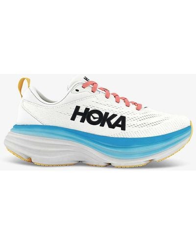 Hoka One One Bondi 8 Lightweight Recycled-polyester-blend Low-top Trainers - Blue