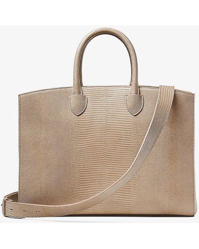 Aspinal of London Madison Logo-print Grained-leather Tote Bag - Natural