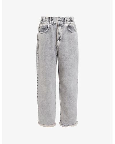AllSaints Hailey Elasticated-waist High-rise Jeans - Grey