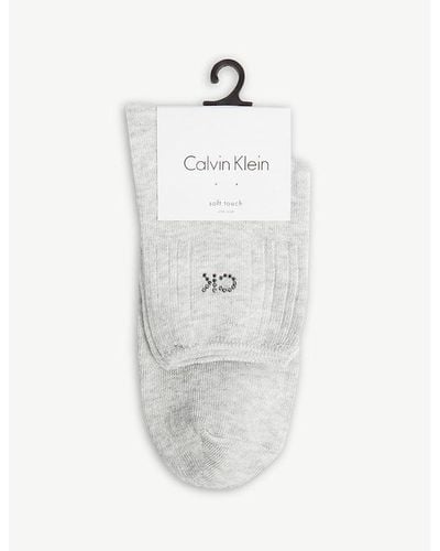 Calvin Klein Crystal Socks - White