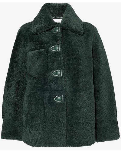 Anne Vest May Reversible Shearling Shirt - Green