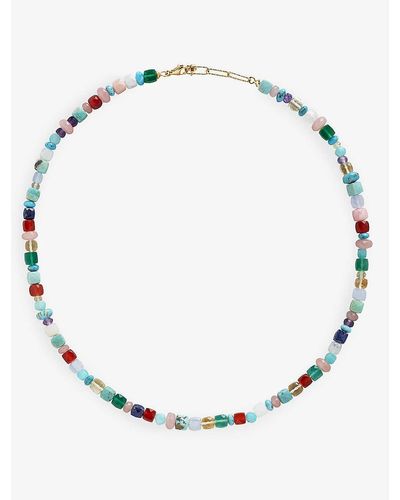 Monica Vinader Freedom 18ct Yellow -plated Vermeil Sterling-silver And Bead Necklace - Metallic