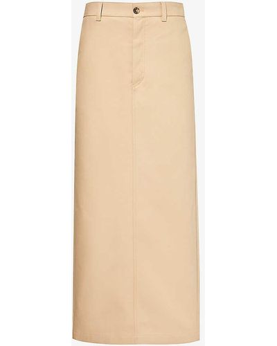 Wardrobe NYC Drill Column Cotton Maxi Skirt - Natural