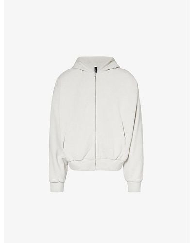 Entire studios Thermal Dropped-shoulder Organic Cotton-jersey Hoody - White
