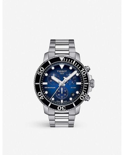 Tissot T1204171104101 Seastar 1000 Stainless-steel Chronograph Watch - Blue