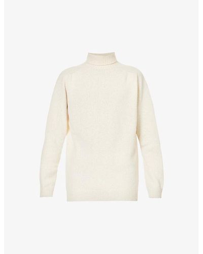 Sunspel Turtleneck Relaxed-fit Wool Sweater - White