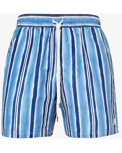 Polo Ralph Lauren Traveller Logo-embroidered Recycled-polyester Swim Shorts - Blue