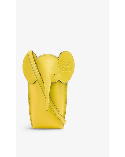 Loewe Elephant Leather Cross-body Bag - Yellow